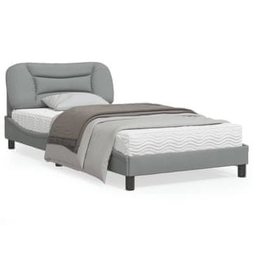 Vidaxl Okvir za krevet s LED svjetlosivom bojom 100x200 cm tkanina bez madraca
