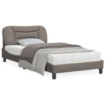 Vidaxl LED okvir za krevet bez madraca taupe 100x200 cm tkanina