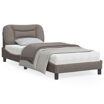 Vidaxl LED okvir za krevet bez madraca boje taupe 90x200 cm tkanina