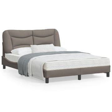 Vidaxl LED okvir za krevet bez madraca taupe 140x200 cm tkanina
