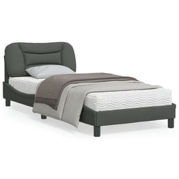 Vidaxl Okvir kreveta bez madraca tamno sivi 90x200 cm presvučen tkaninom