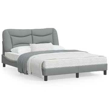 Vidaxl Okvir kreveta bez madraca svijetlo sivi 140x190 cm presvučen tkaninom