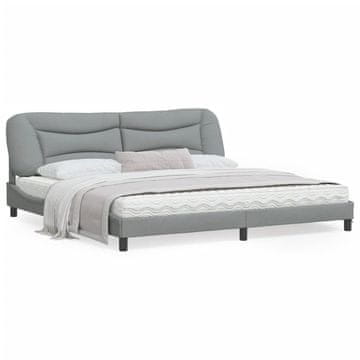 Vidaxl Okvir kreveta bez madraca svijetlo sivi 200x200 cm presvučen tkaninom