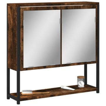 Vidaxl Kupaonski ormarić s ogledalom dimljeni hrast 60x16x60 cm