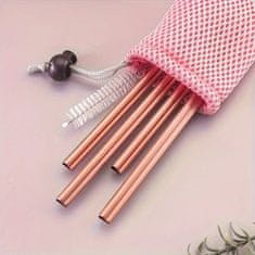 HOME & MARKER® Romantična višekratna slamka u obliku srca, za kavu, čaj i koktele, rose gold | HEARTSTRAW