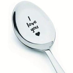 HOME & MARKER® Gravirana žlica “I love you”, poklon za parove, metalna žlica za kavu i deserte | ILYSPOON