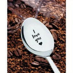 HOME & MARKER® Gravirana žlica “I love you”, poklon za parove, metalna žlica za kavu i deserte | ILYSPOON