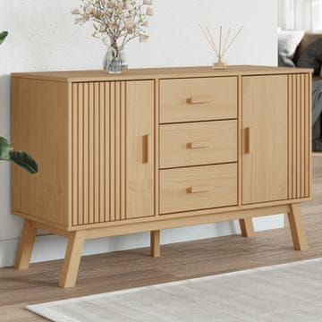 Vidaxl OLDEN Komoda s ladicama, smeđa, 114 x 43 x 73,5 cm, masivno borovo drvo