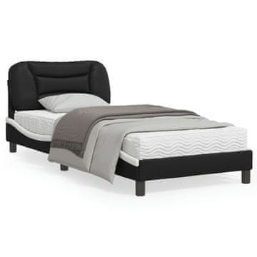 Vidaxl Okvir za krevet s LED rasvjetom crno-bijeli 90x190 cm umjetna koža
