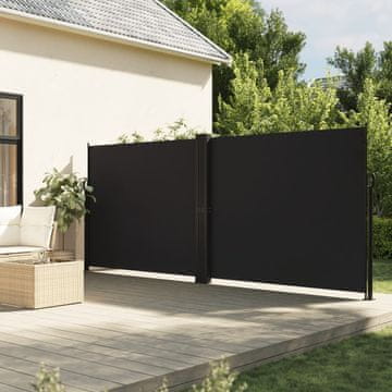 Vidaxl Uvlačna bočna tenda za terasu, crna, 180 x 600 cm