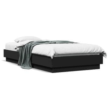 Vidaxl Okvir za krevet Crni 75x190 cm Materijal na bazi drveta