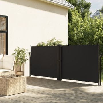 Vidaxl Uvlačna bočna tenda crna 140x1200 cm