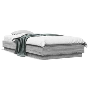 Vidaxl Okvir kreveta, sivi hrast sonoma, 90x200 cm, materijal na bazi drva