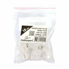 Gembird RJ45 konektor CAT.5e UTP tvrdi kabelski paket/10 LC-8P8C-001/10