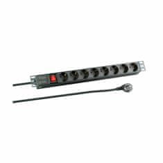 EFB razdjelnik za stalak 8x220V ALU+prekidač crni EK631DE.2
