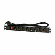 EFB razdjelnik za stalak 8x220V ALU+prekidač crni EK631DE.2
