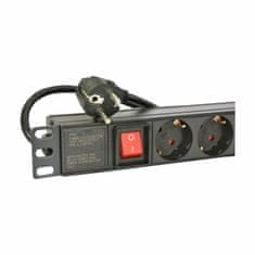 EFB razdjelnik za stalak 8x220V ALU+prekidač crni EK631DE.2