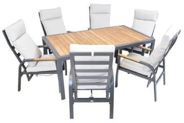 Rojaplast Elegantna ANNECY aluminijska blagovaonica s tikovim detaljima