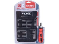 Extol Premium odvijač s račvastim čegrtaljkom (8819155) s vrhovima, set od 25 komada.