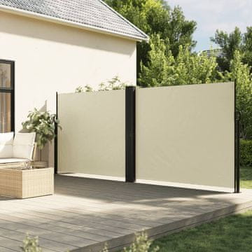 Vidaxl Uvlačiva bočna tenda za terasu krem boje 180 x 1000 cm