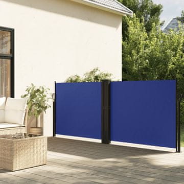 Vidaxl Uvlačna bočna tenda plava 120 x 600 cm