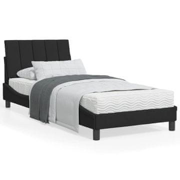 Vidaxl Okvir kreveta s uzglavljem crni 90x190 cm baršun