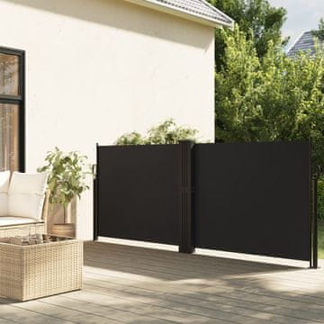 Vidaxl Uvlačna bočna tenda crna 140 x 1000 cm