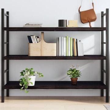 Vidaxl Polica tamnosmeđa 140x60x(2-4) cm hrastova završna obrada
