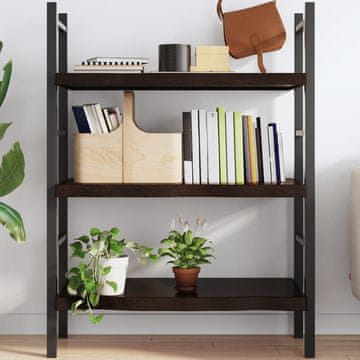 Vidaxl Polica tamnosmeđa 80x60x(2-6) cm hrastova završna obrada