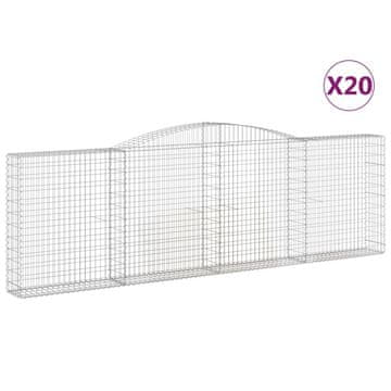 Vidaxl Lučne gabionske košare 20kom 400x30x120/140cm pocinčano željezo
