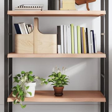Vidaxl Polica, smeđa, 80x40x(2-4) cm, lakirano puno hrastovo drvo