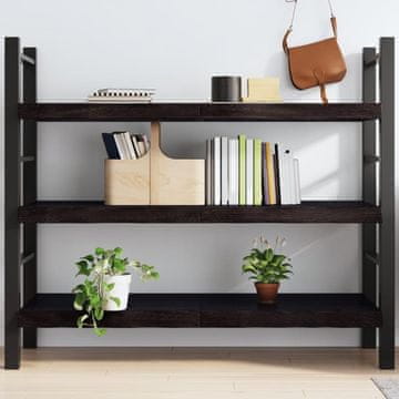 Vidaxl Polica tamnosmeđa 140x60x(2-6) cm hrastova završna obrada