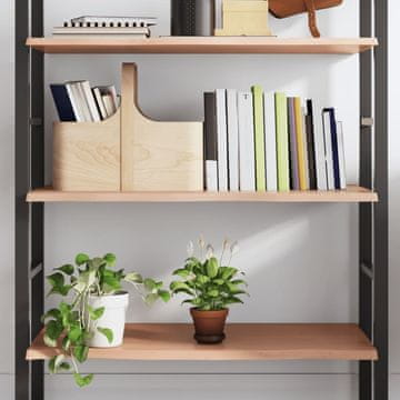 Vidaxl Polica svijetlosmeđa 100x40x2 cm lakirano puno hrastovo drvo