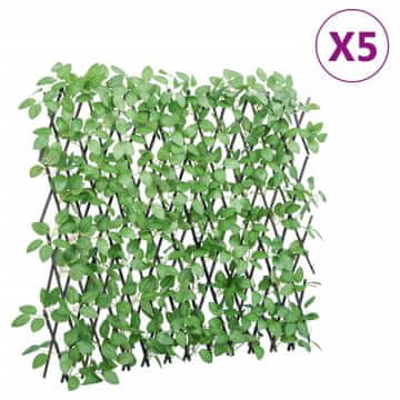 Vidaxl Umjetna pergola od bršljana, proširiva, 5 kom, zelena