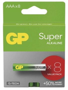 GP Super alkalne baterije, LR03 AAA, 8 komada (B01118)