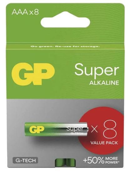 GP Super alkalne baterije, LR03 AAA, 8 komada (B01118)