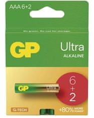 GP Ultra alkalne baterije, LR03 AAA, 6+2 komada (B02118)