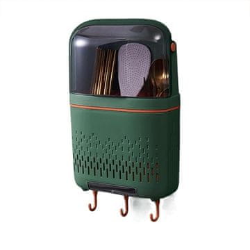 Cool Mango kuhinjski organizator, držač pribora, viseći zidni stalak, zelena plastika - Chopsticky