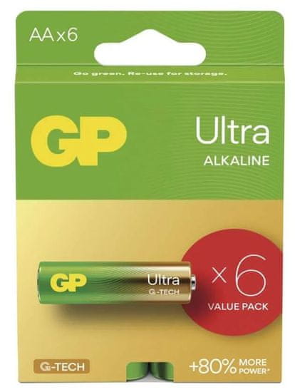 GP Ultra alkalne baterije, LR6 AA, 6 kom (B0221V)