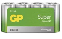 GP Super alkalna baterija, LR14 C, 4 komada, folija (B01304)