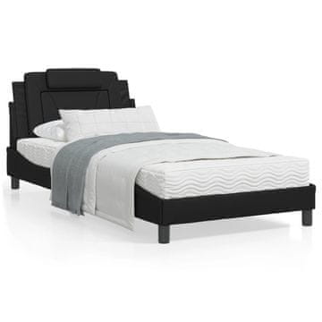 Vidaxl Okvir kreveta s uzglavljem crni 100x200 cm umjetna koža