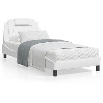 Vidaxl Okvir za krevet s LED rasvjetom bijeli 90x190 cm umjetna koža