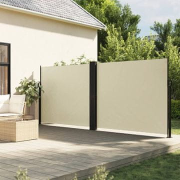 Vidaxl Bočna tenda na namatanje, krem, 160x1000 cm