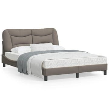 Vidaxl LED okvir za krevet bez madraca taupe 120x200 cm tkanina