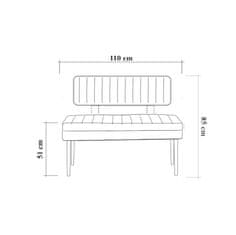Woody Fashion Klupa, Atlantski bor Antracit, Vina 1053 - 2 - Anthracite, Atlantic