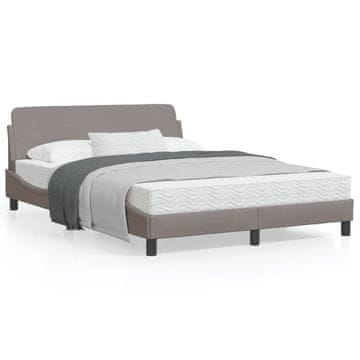 Vidaxl Okvir kreveta bez madraca, taupe, 140x190 cm, presvučen tkaninom