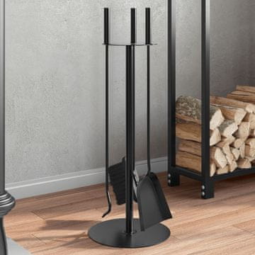 Vidaxl Set pribora za kamin od 4 dijela 22 x 59 cm čelik