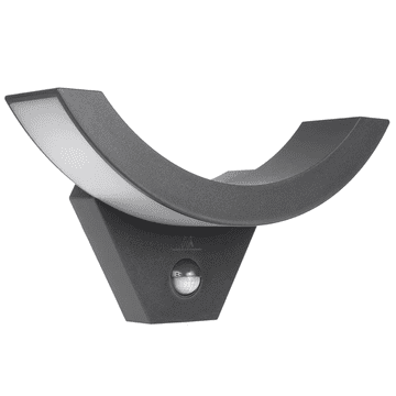 Maclean  290GR LED zid, s pir senzorom, 10W, IP54, 200lm, siva