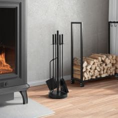 Vidaxl Set alata za kamin od 5 dijelova, 18 x 66 cm, čelik