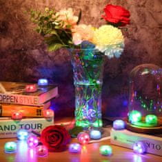 Netscroll Vodootporne LED lampice s daljinskim upravljanjem, 4 komada, RGB rasvjeta za bazen, fontanu, akvarij, dekoraciju, GlowWaterLights